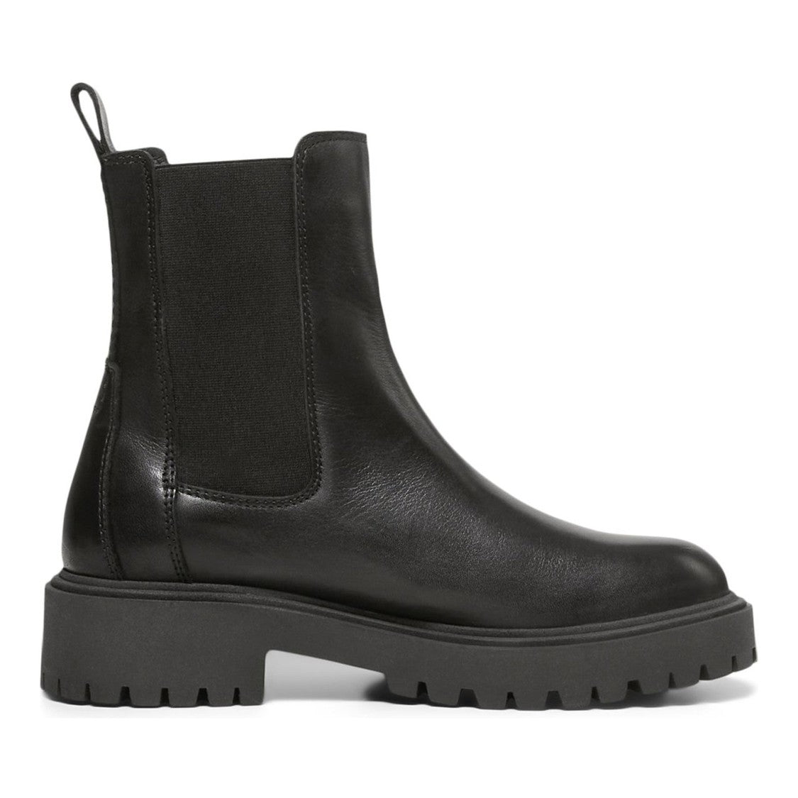 Marc O'polo Black Phia 2A Elastic Side Panel Chunky Sole Leather Boots