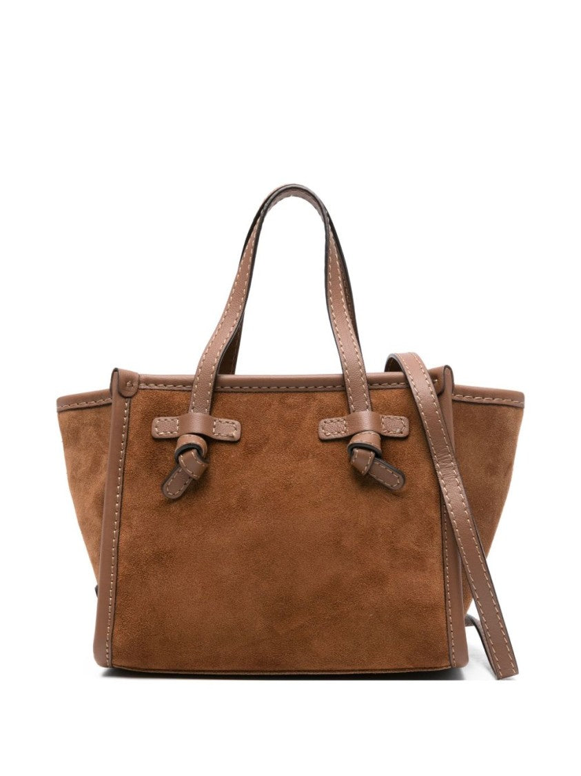 Gianni Chiarini Structured Brown Calfskin Shopper With Detachable Strap