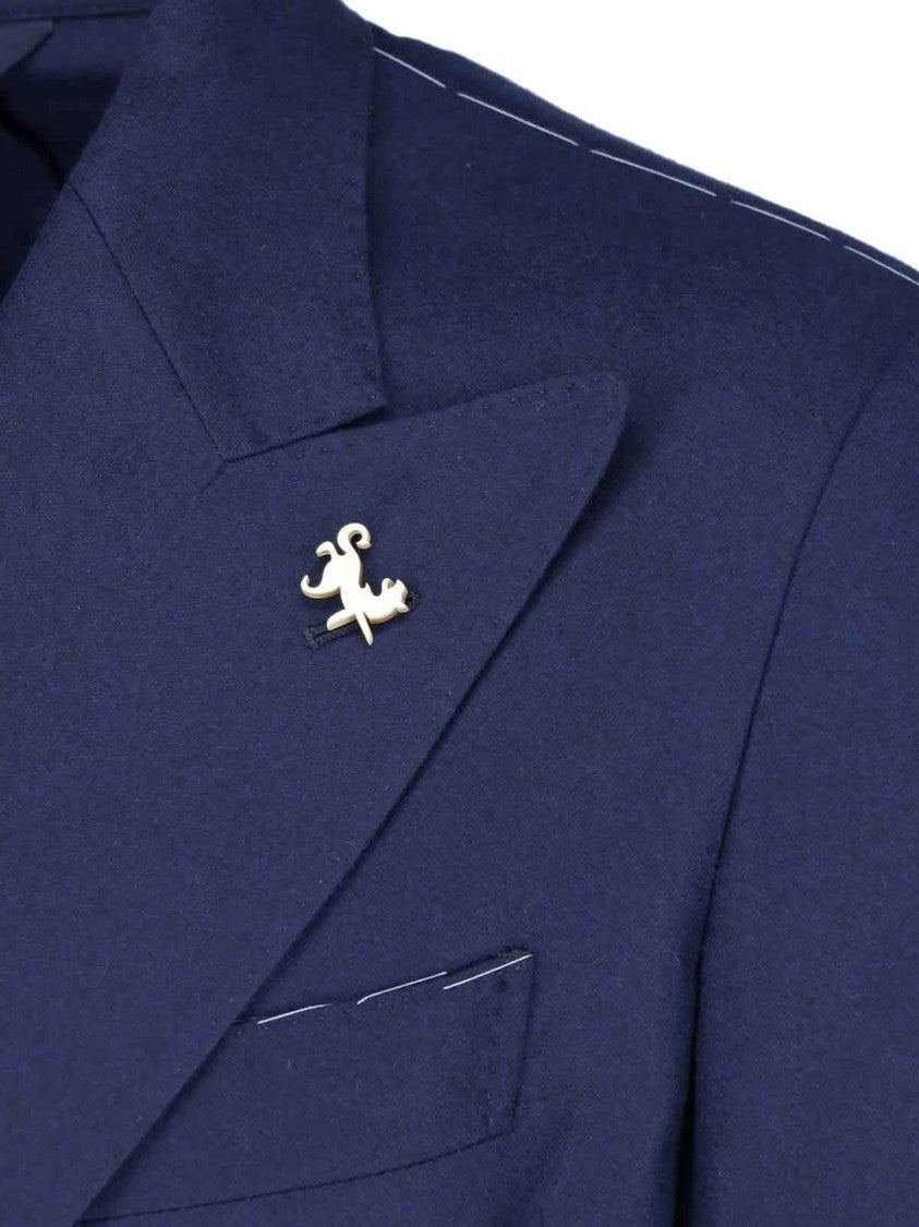 Tombolini Deep Blue Virgin Wool Double-Breasted Suit