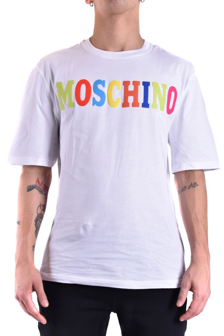 Moschino Multicolored Block-Letter Logo Cotton T-Shirt