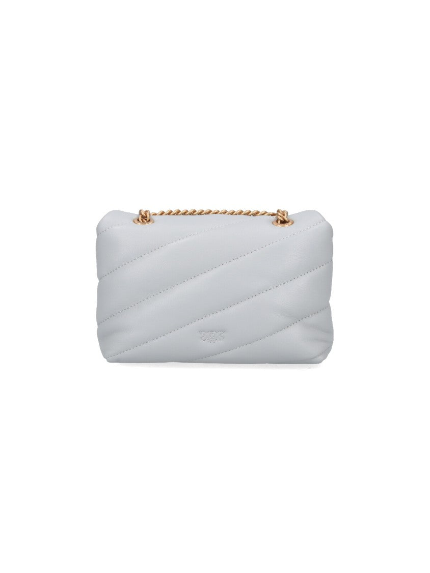 Pinko Mini Shoulder Bag With Padded Quilted Design And Golden Emblem