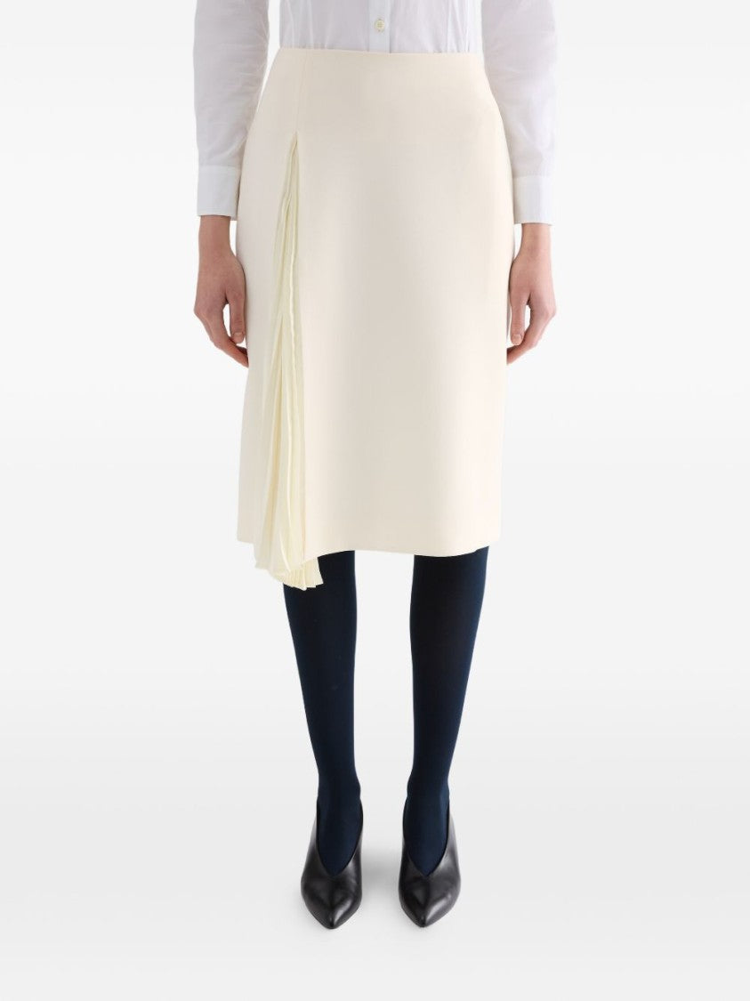 Jil Sander High-Waisted Virgin Wool Pleated Skirt