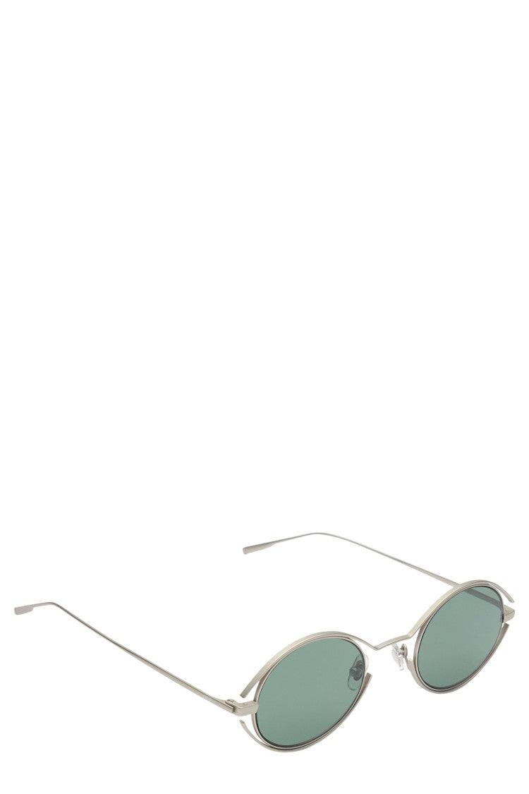 District People Bugis Silver Frame Dark Green Lens Sunglasses