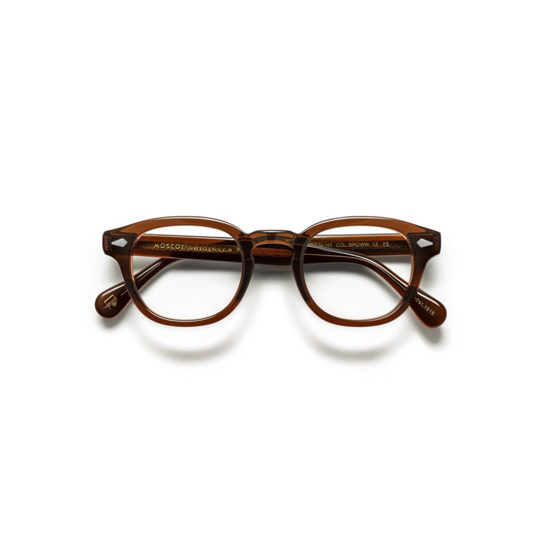 Moscot Or-Lem-O Lemtosh Translucent Brown Acetate Eyeglasses With Vintage Accents