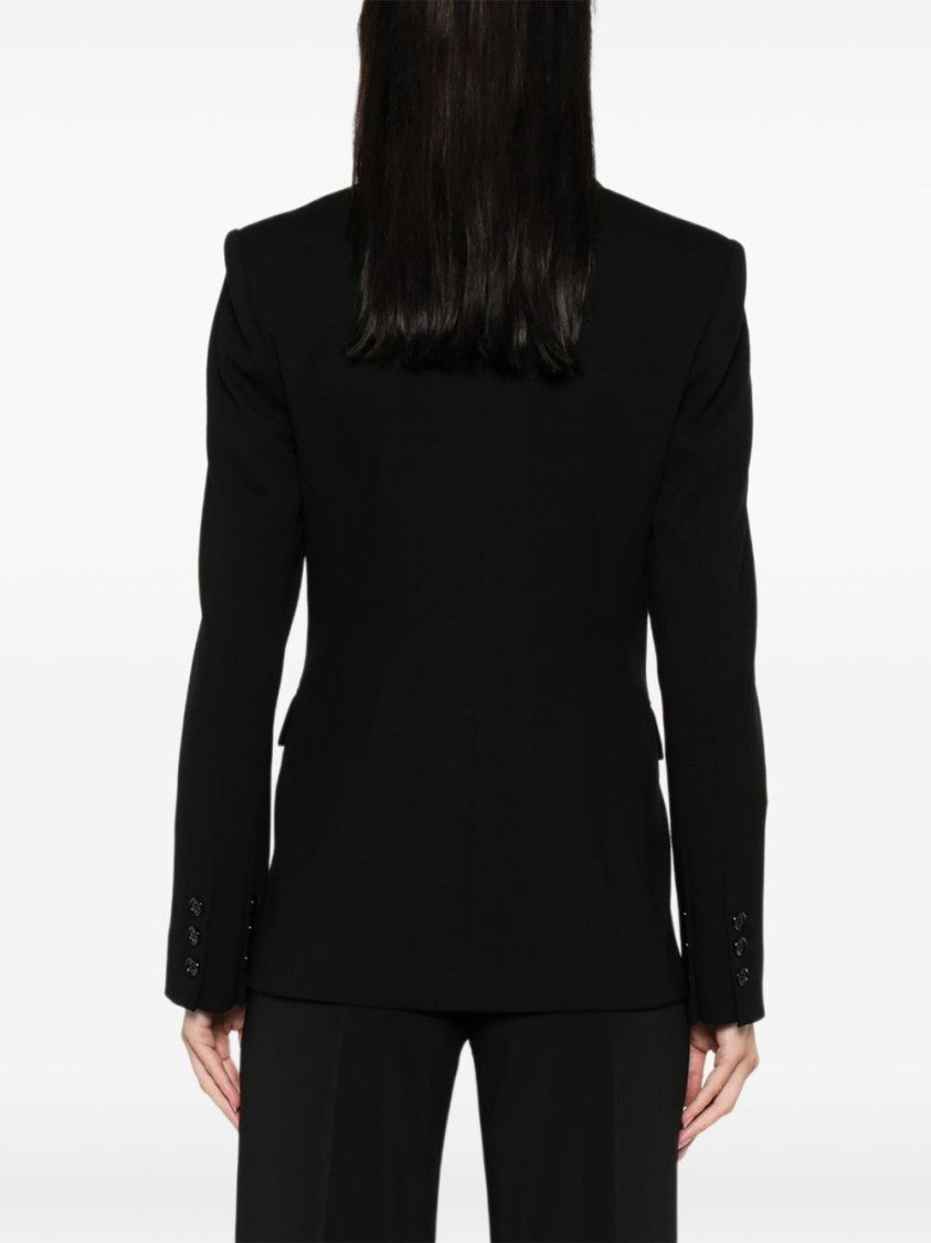 Pinko Tailored Black Jacket With Notched Lapel And Structured Shoulders