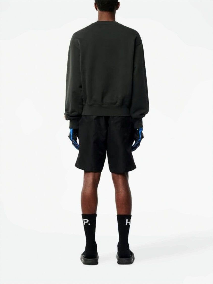 Heron Preston Relaxed Fit Black Long Sleeve Sweatshirt With Graphic Heron Design