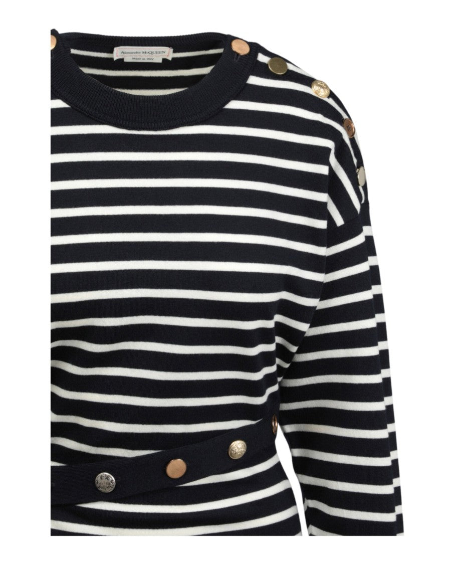 Alexander Mcqueen Mixed Buttons Striped Dress
