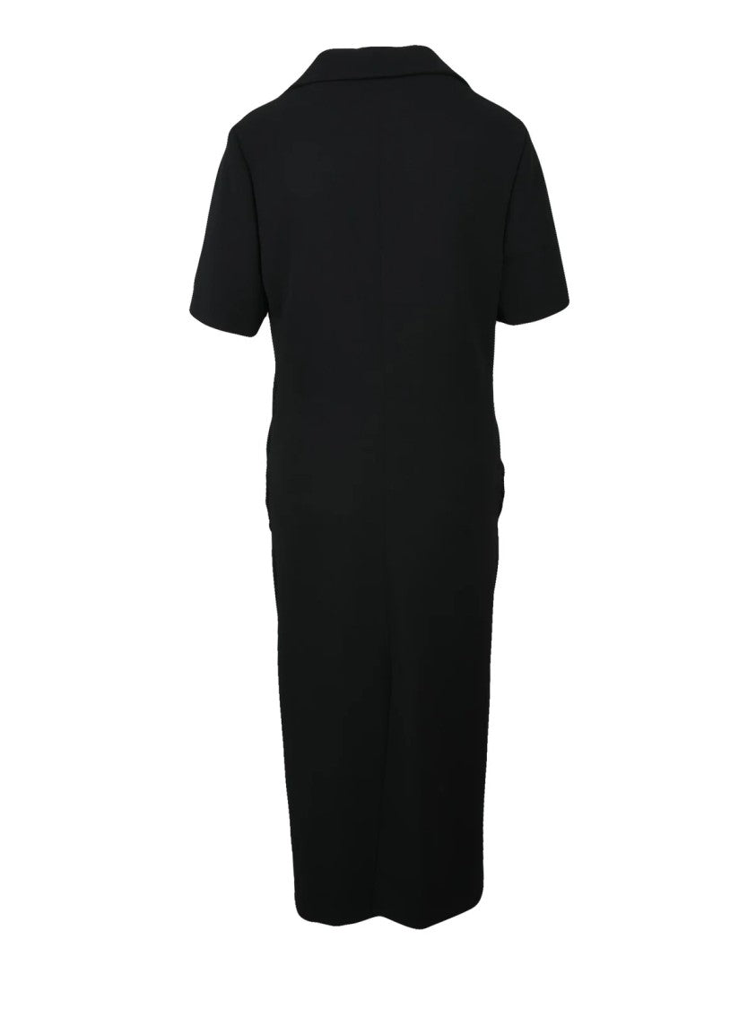 Fendi Long Ruched Dress - Black