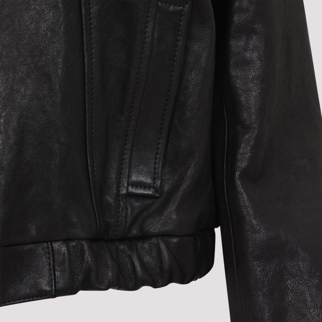 Dolce & Gabbana Cropped Black Lamb Leather Jacket