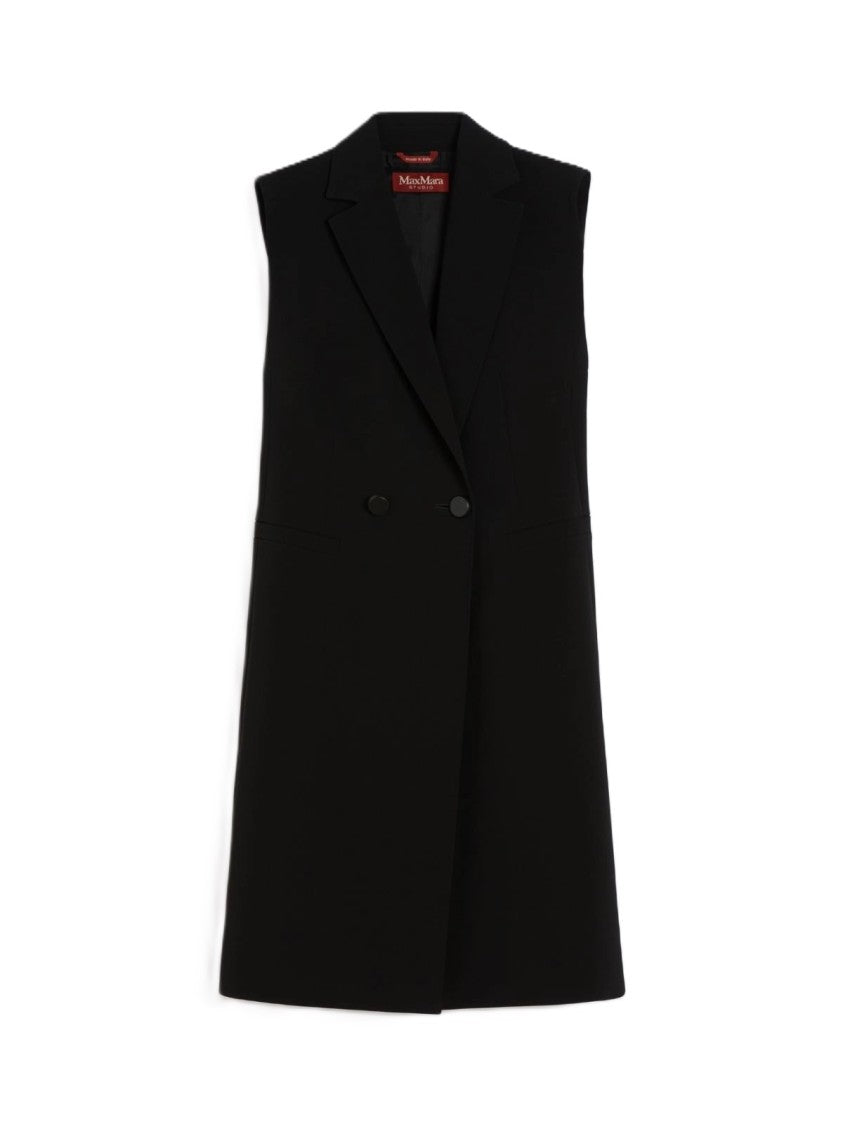 Max Mara Double-Breasted Black Jacket With Notched Lapel