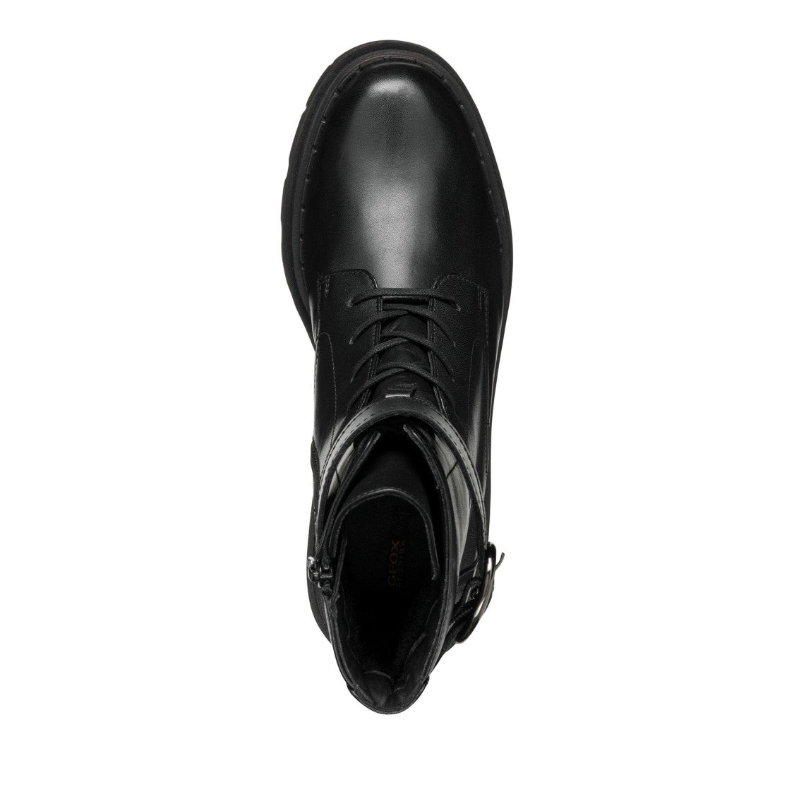 Geox Felleny Black Wool-Lined Lace-Up Leather Boots