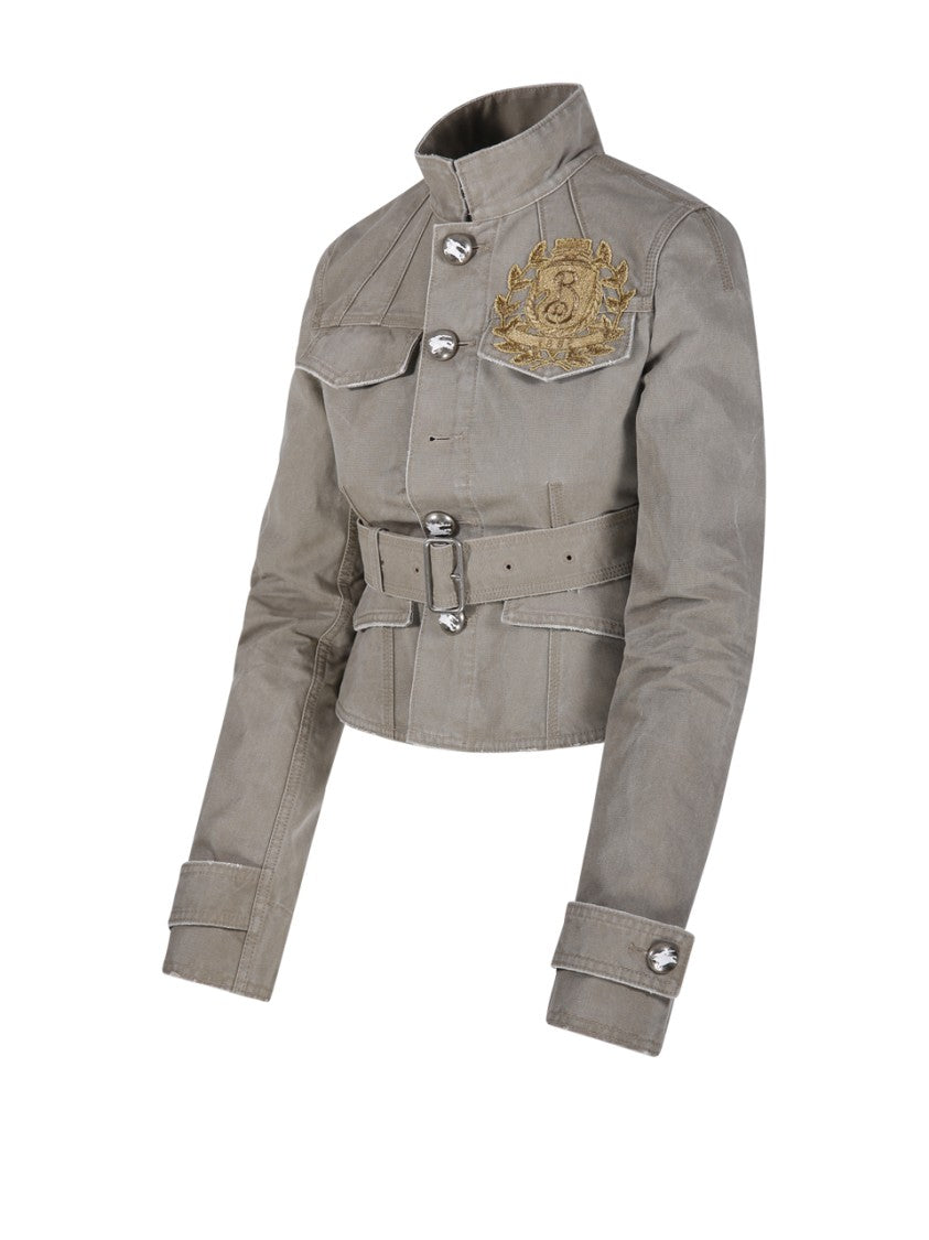 Burberry Cropped Jacket With High Collar