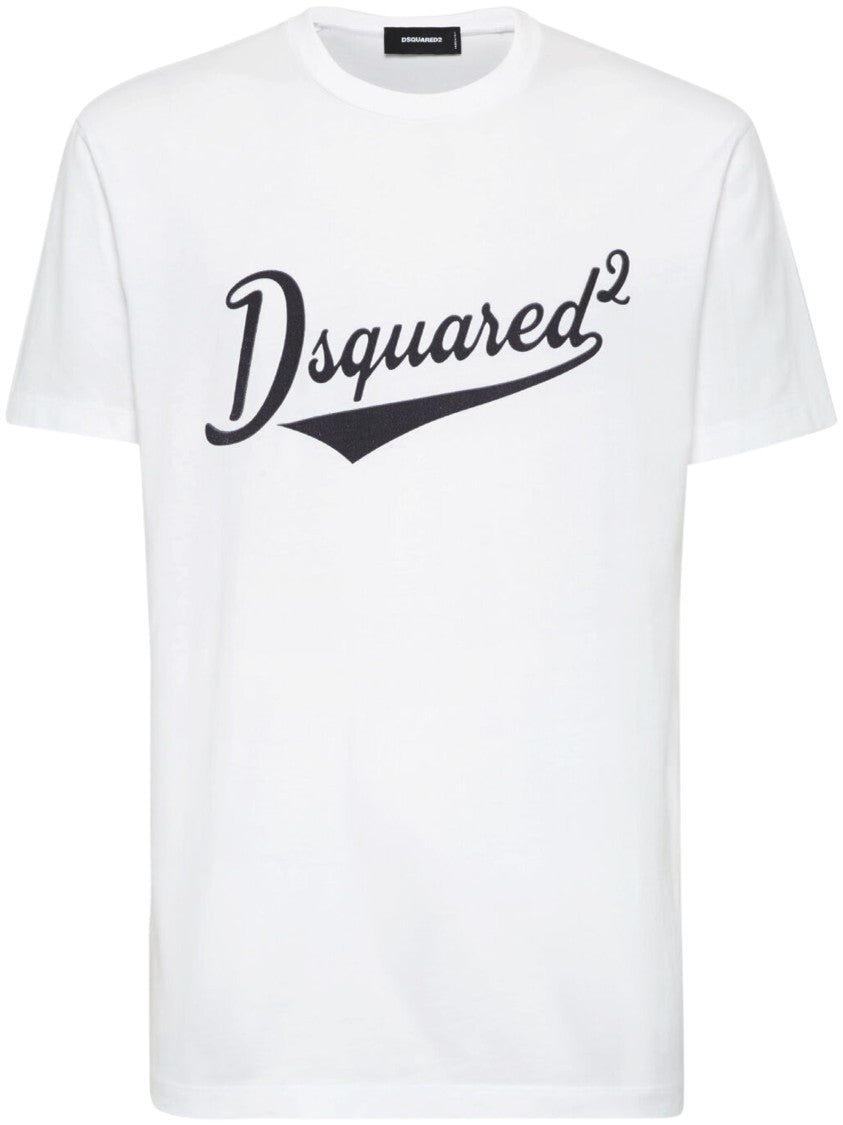 Dsquared2 Relaxed Fit White T-Shirt With Bold Logo