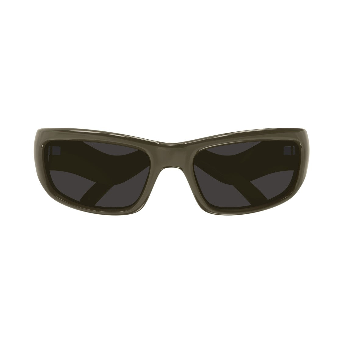 Balenciaga Rectangular Brown Sunglasses With Glossy Finish