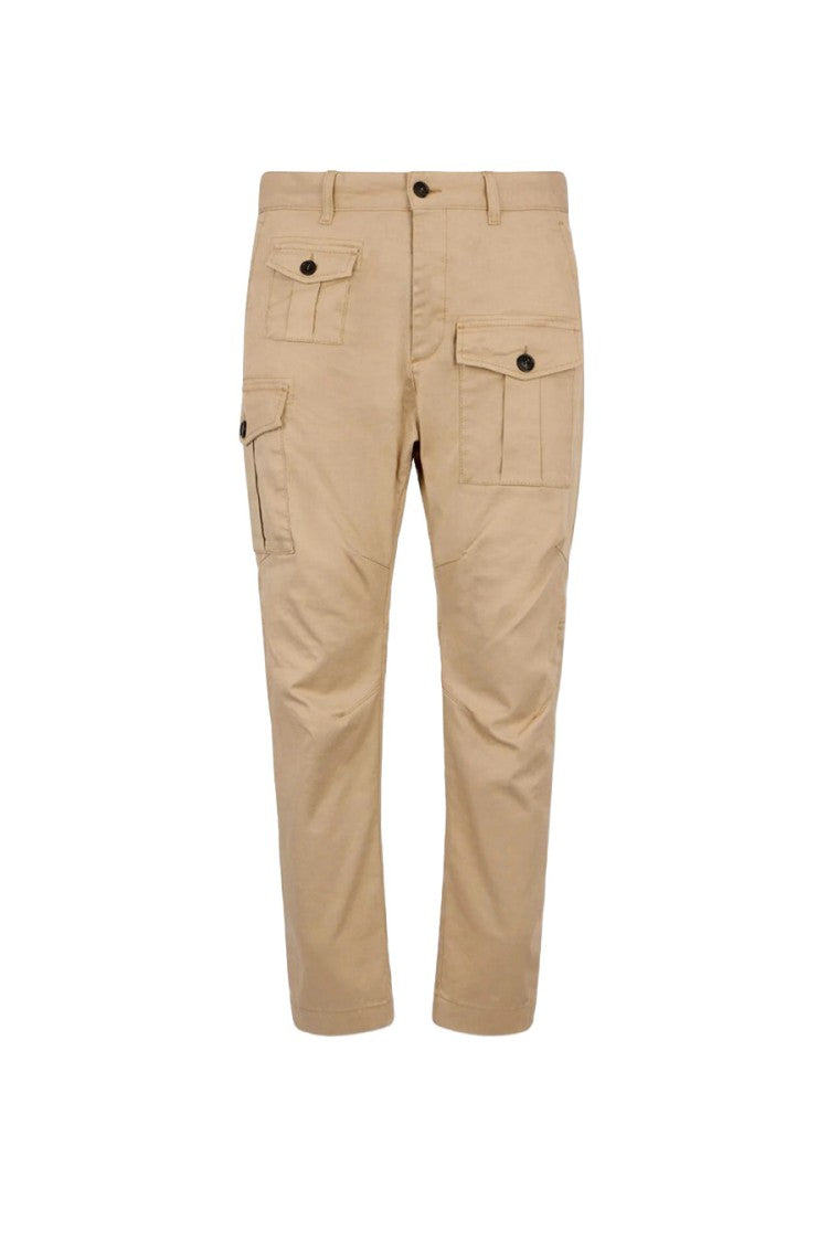 Dsquared2 Beige Flap Pocket Cotton-Blend Cargo Pants