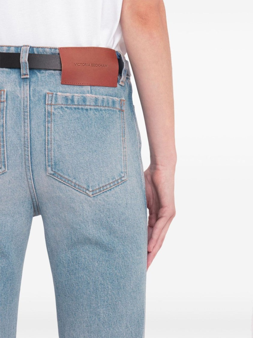Victoria Beckham Cropped Jeans With Concealed Fly And Modern Silhouette