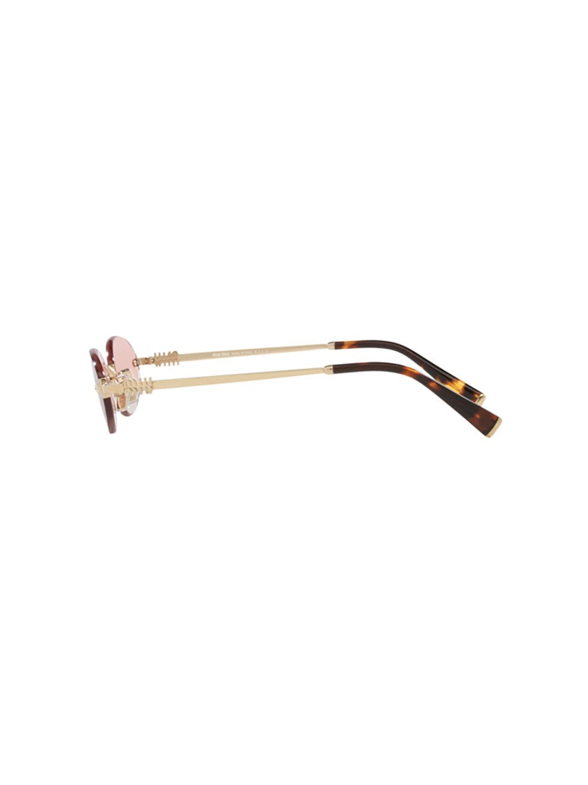 Miu Miu A54s Sole Slim Oval Gold Sunglasses
