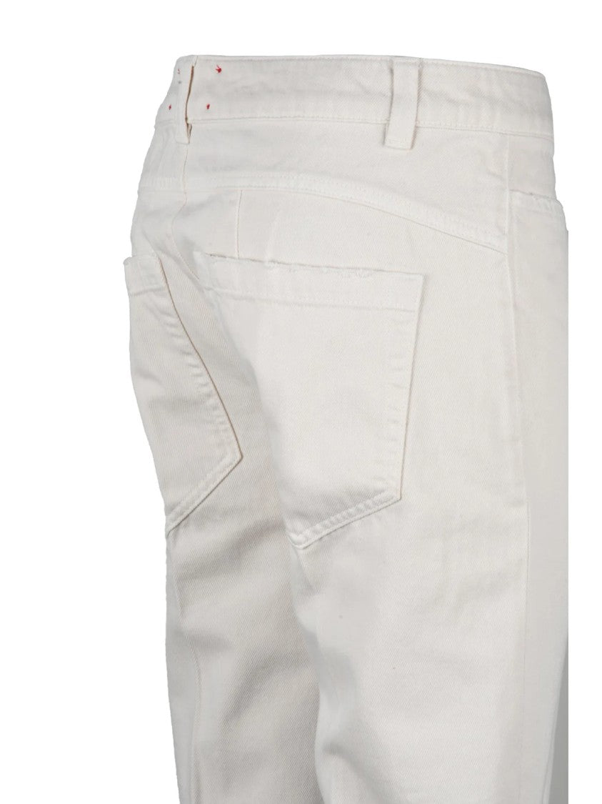 Seafarer Structured White Denim Jeans With Classic Five-Pocket Styling