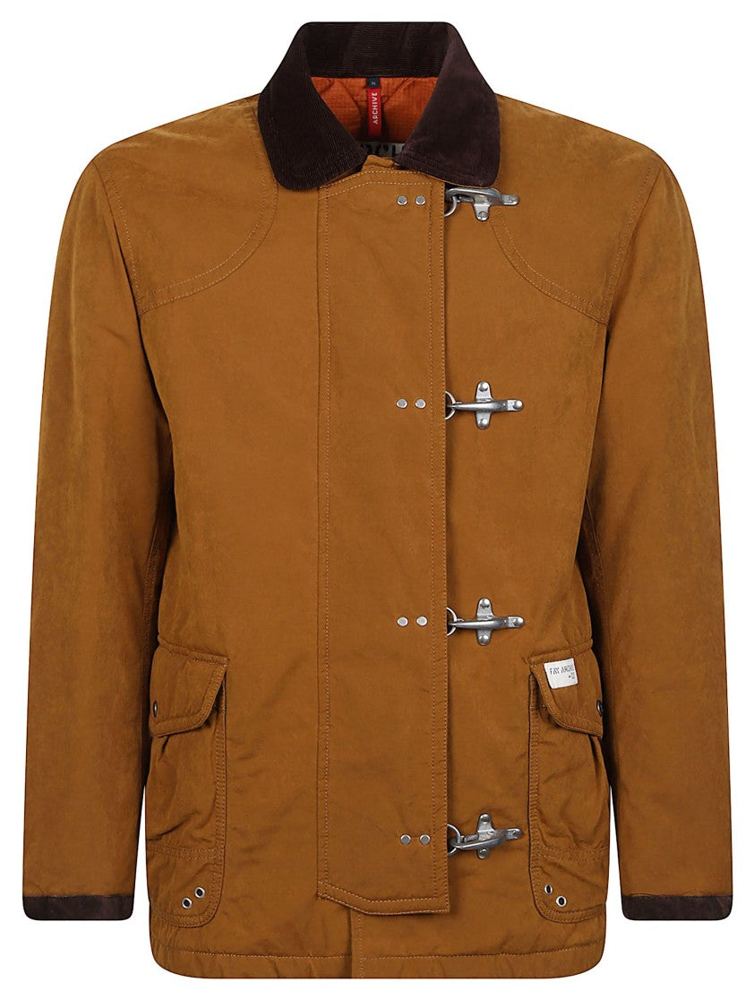 Fay 4 Ganci Washed Brown Archive Toggle Jacket