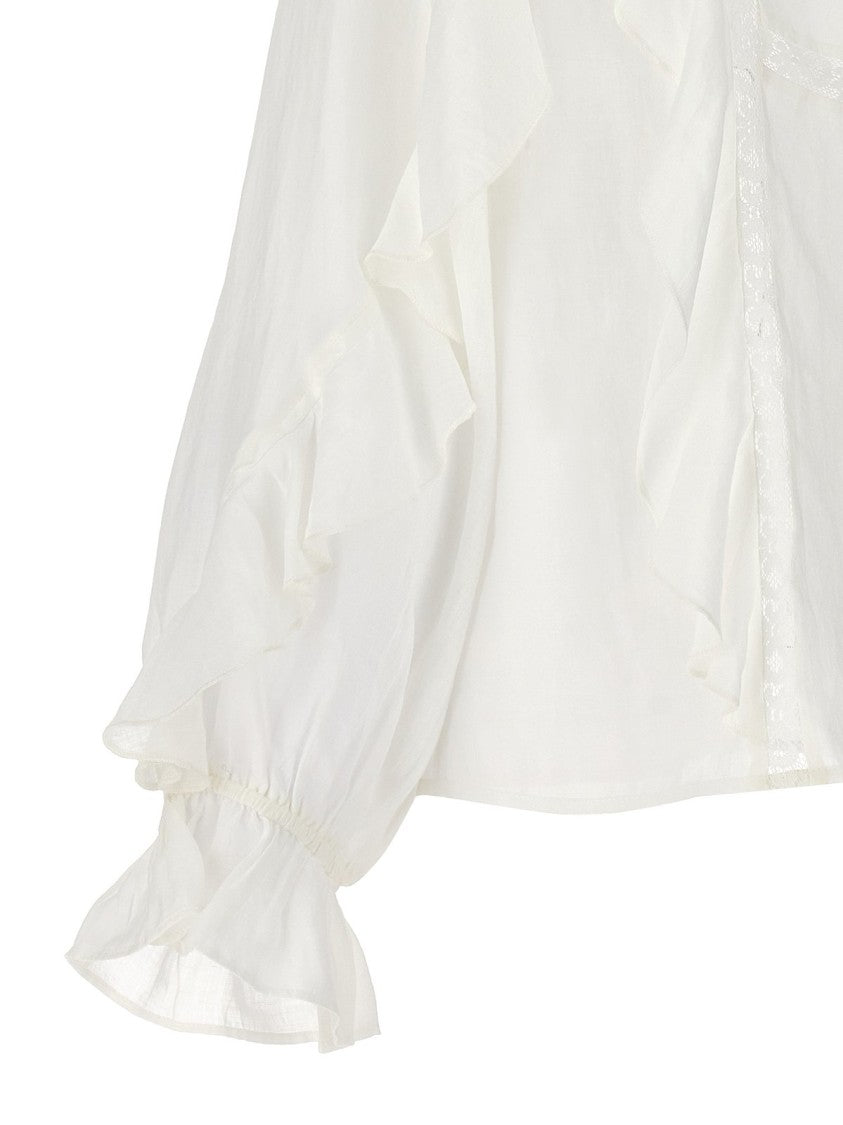 Twin-Set Ramie Blouse With Lace