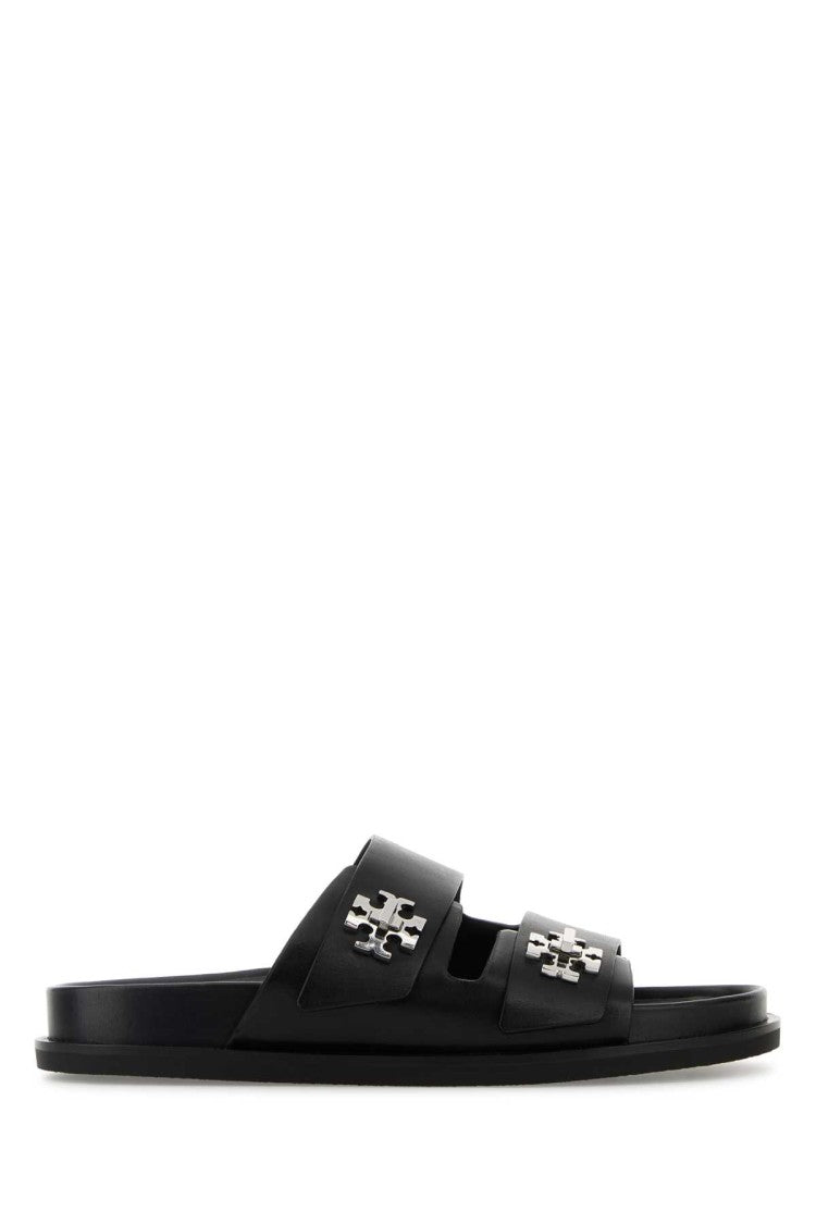 Tory Burch Black Leather Slippers