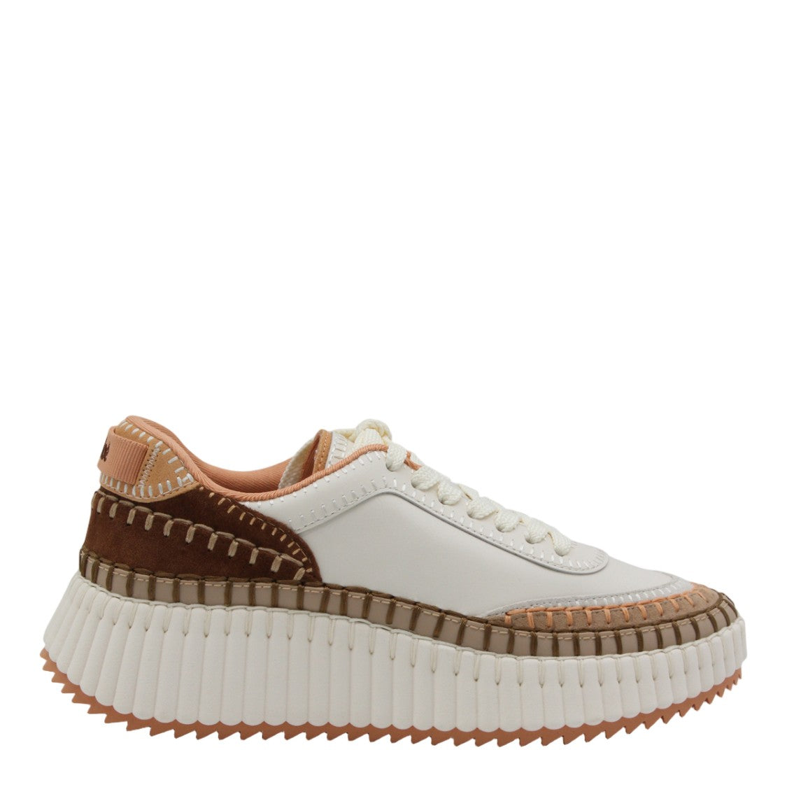 Chloé White Sneakers With Textured Accents