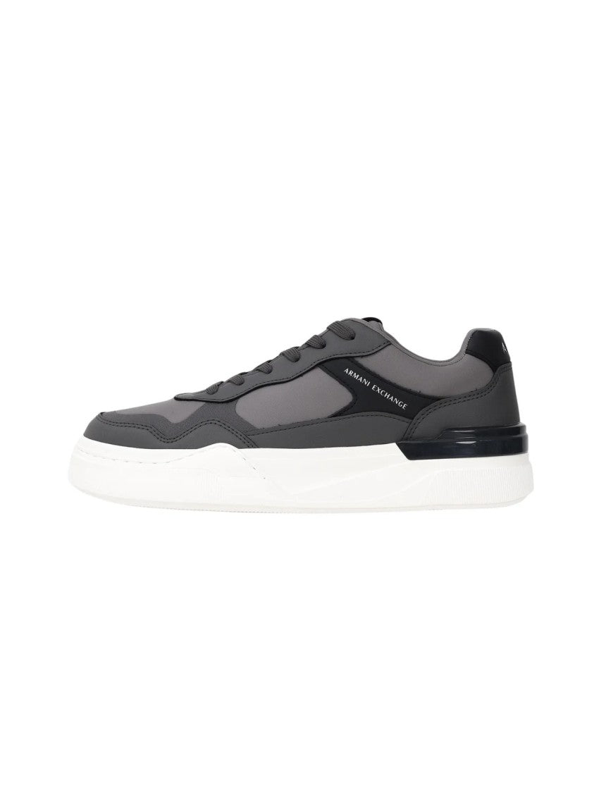 Armani Exchange Grey Polyester Textured Sneakers