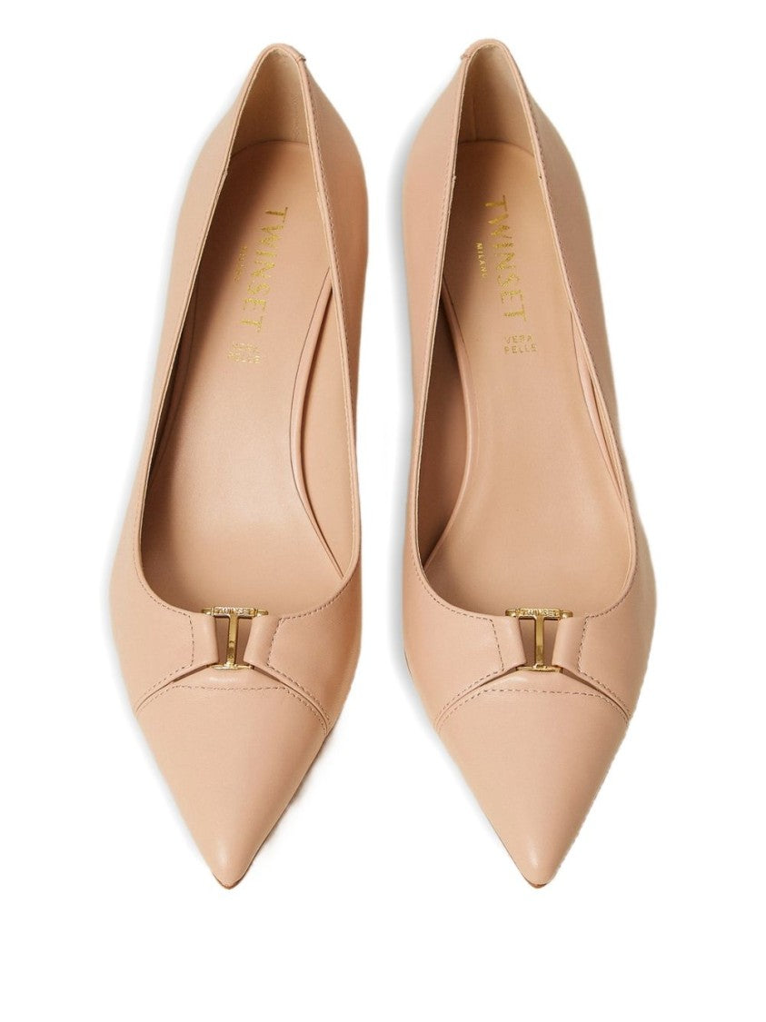 Twin-Set Pointed-Toe Heels With Modest Stiletto And Decorative Detail