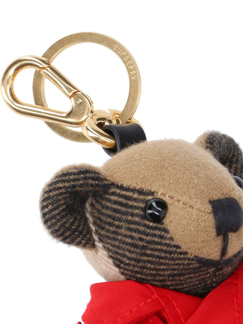 Burberry Thomas Teddy Bear Charm In Red Cashmere