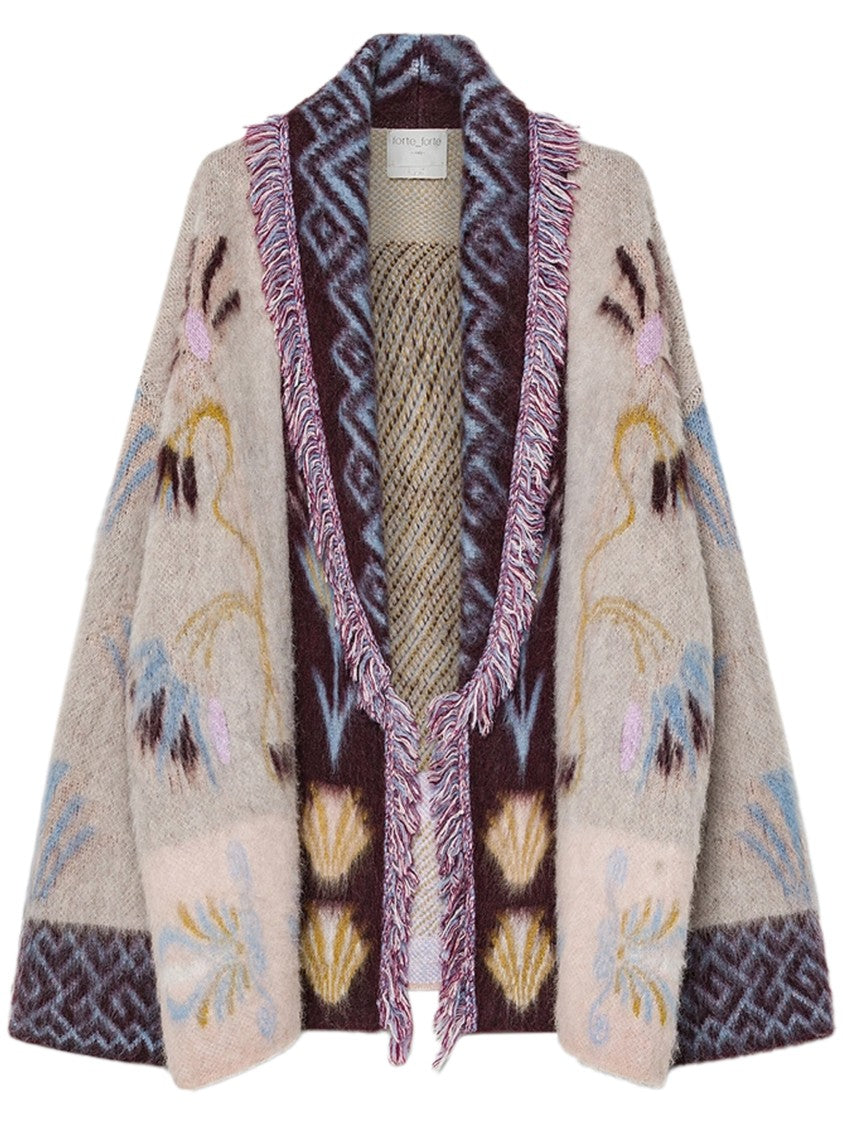 Forte Forte Jacquard Pattern Baby Alpaca Long Cardigan