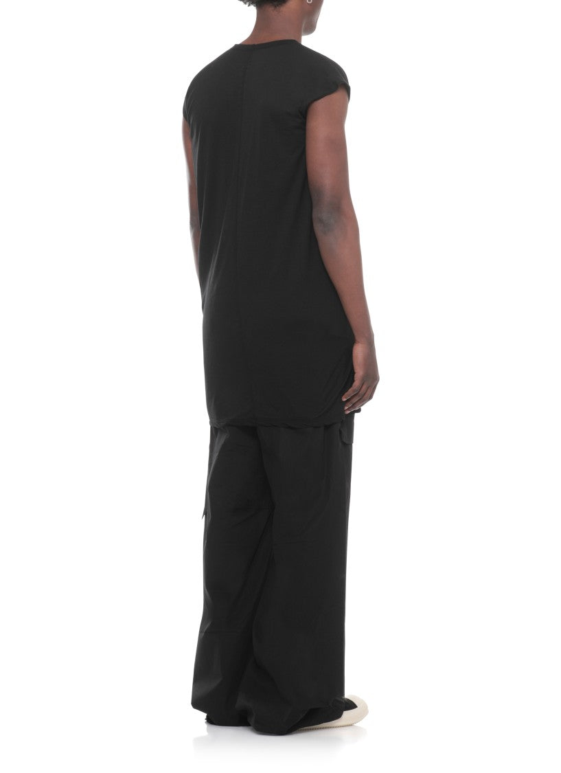 Drkshdw By Rick Owens Black Dylan T V-Neck Cotton Tank Top