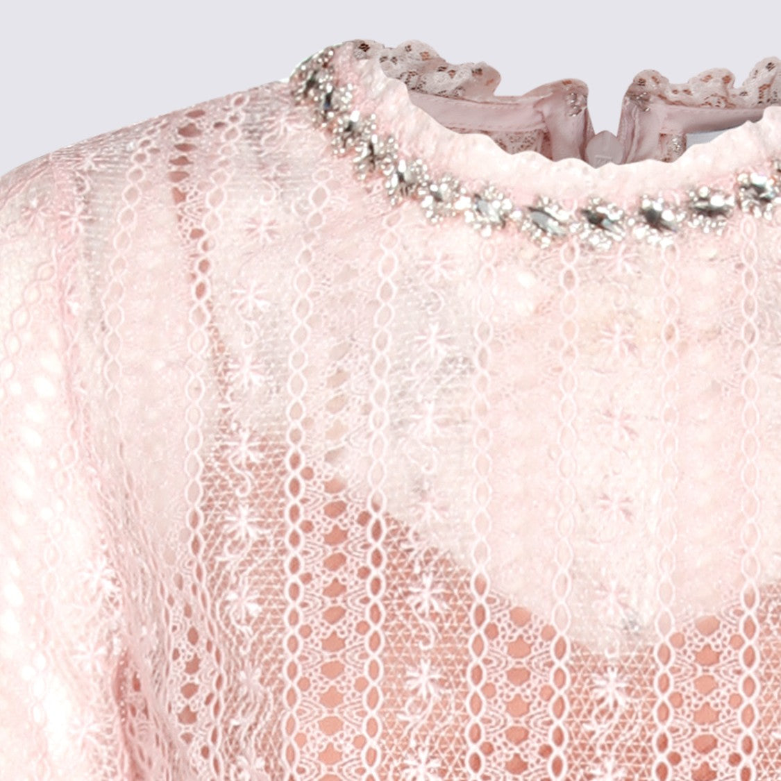 Self-Portrait Pink Sheer Belted Maxi Dress