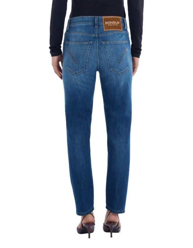 Dondup Medium Blue Straight-Leg Jeans With Classic Five-Pocket Design