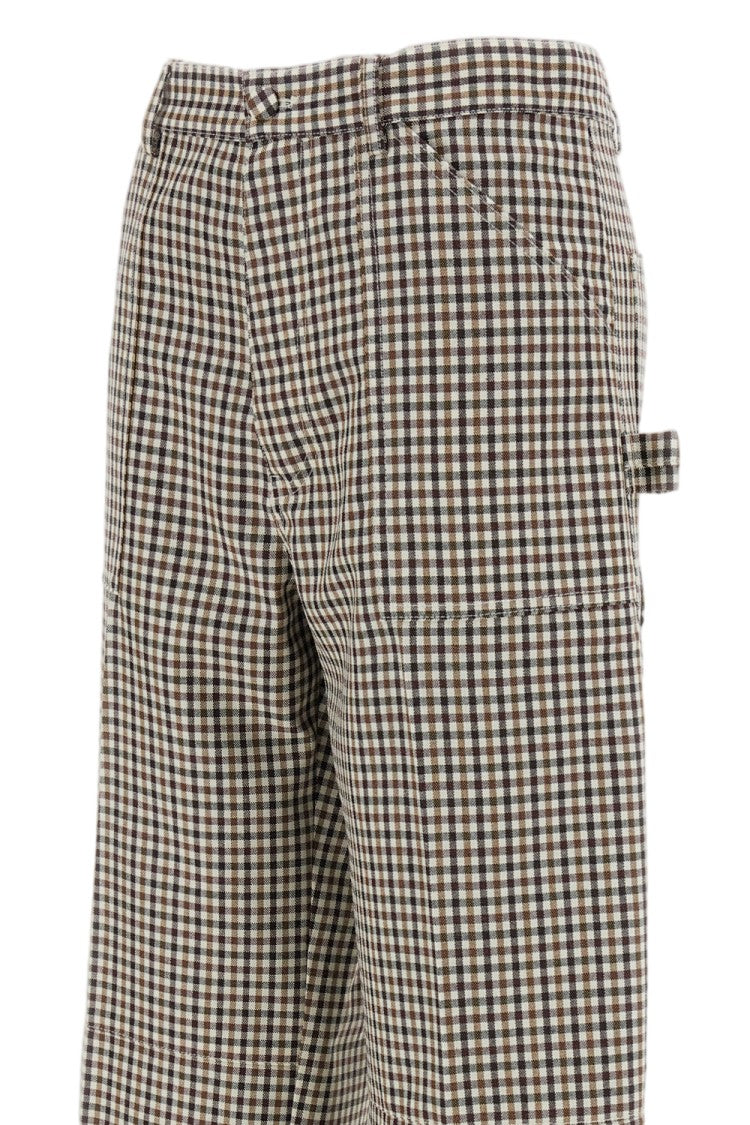 Plan C Multicolored Check Tailored Wool Utility Pants