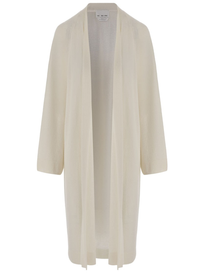 Sa Su Phi Long Open Cashmere And Silk Knit Cardigan
