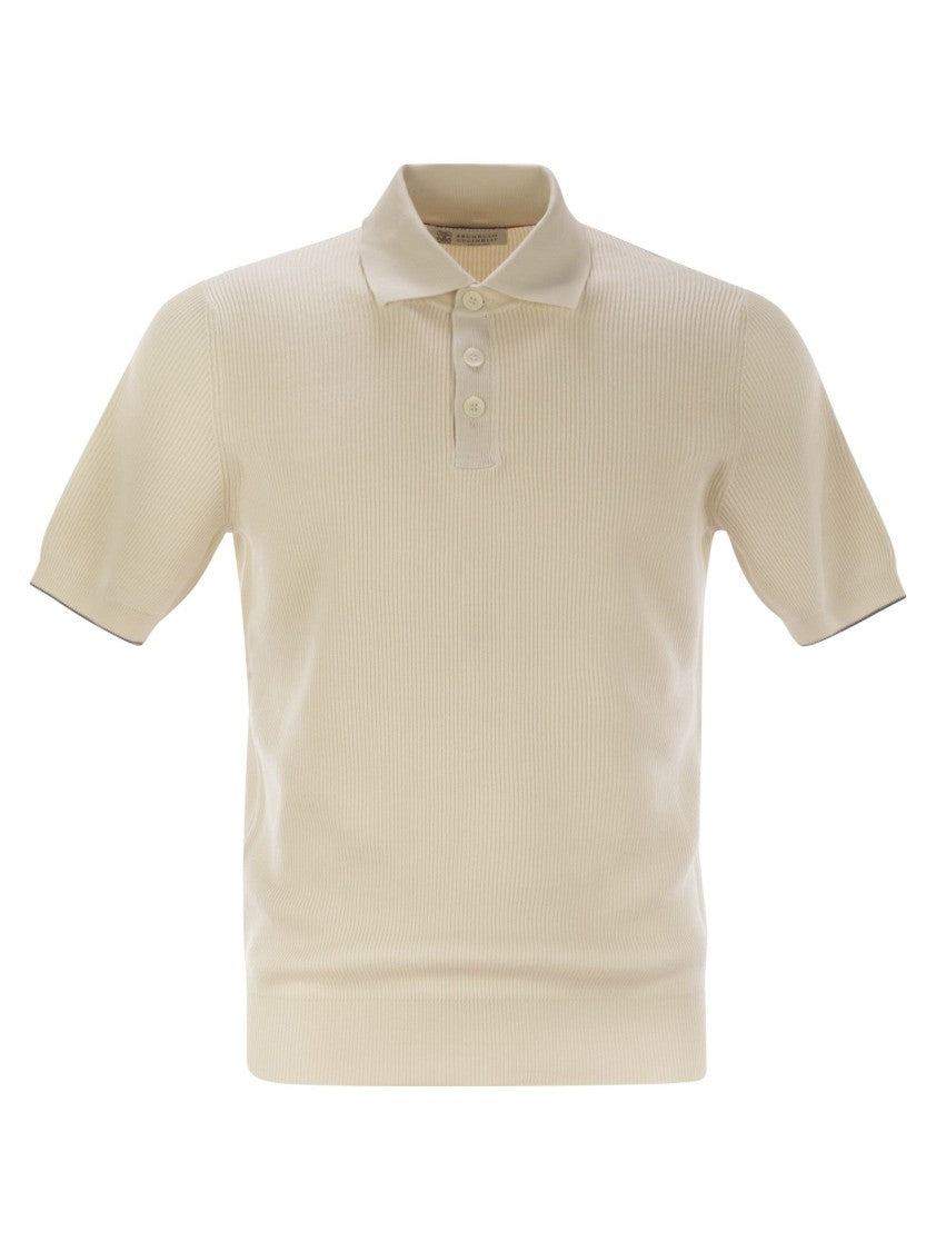 Brunello Cucinelli Ribbed Cotton Polo-Style Jersey