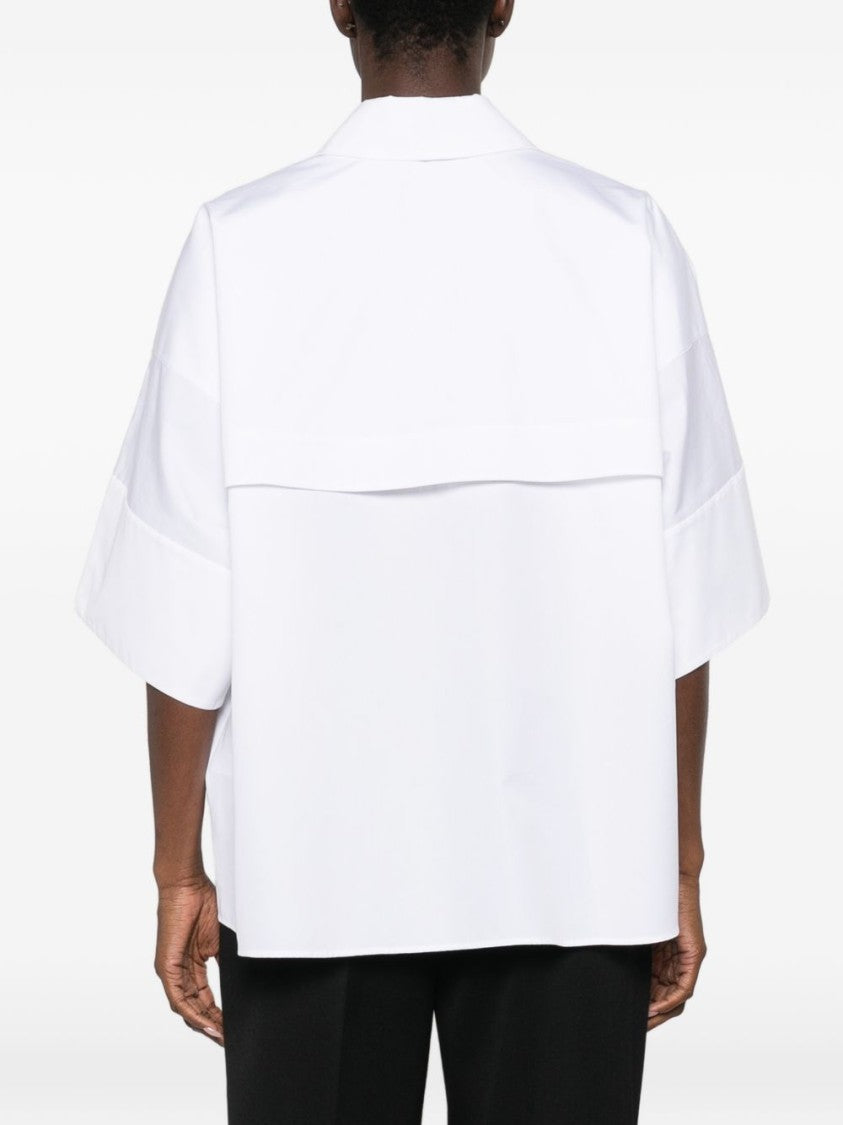 Givenchy White Silk And Nylon Button Top