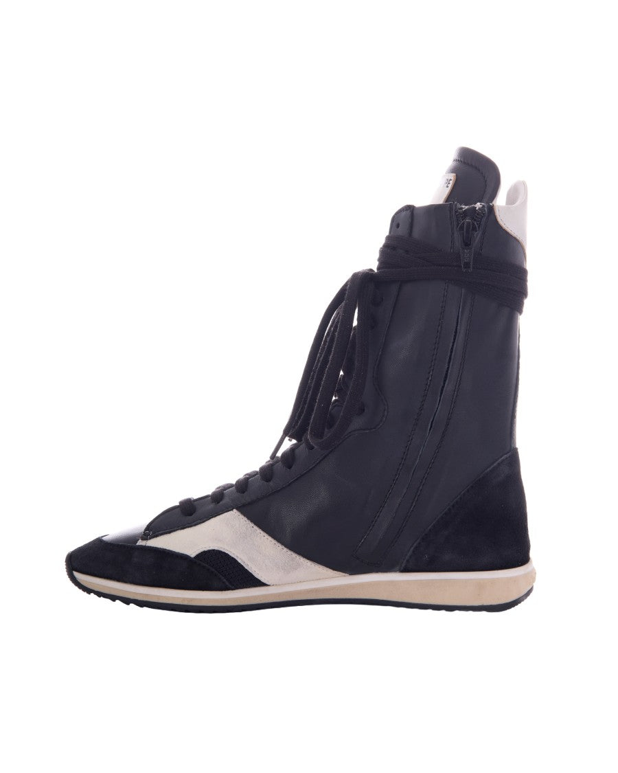 Patrizia Pepe High-Top Sneakers With Suede And Leather Detailing