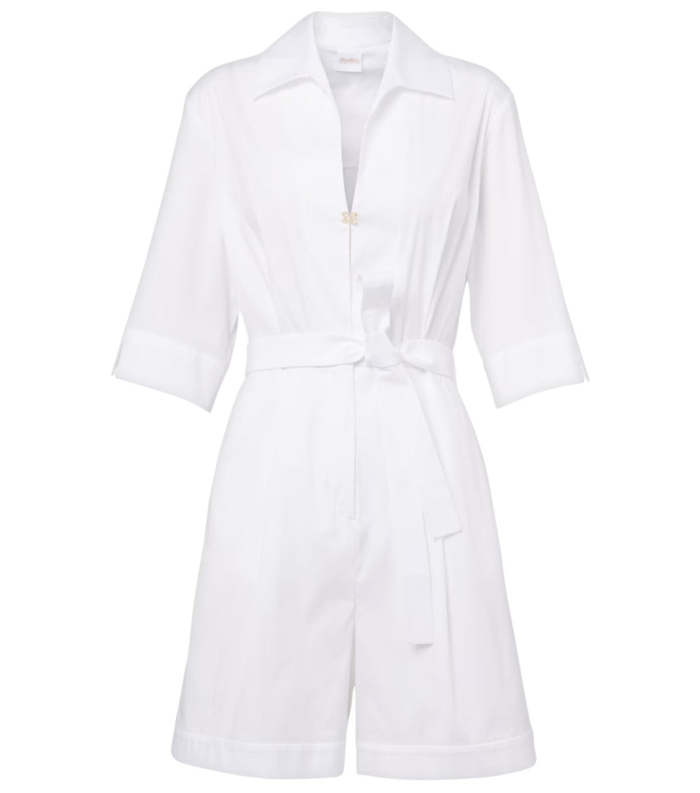 Max Mara White V-Neck Romper With Tailored Fit
