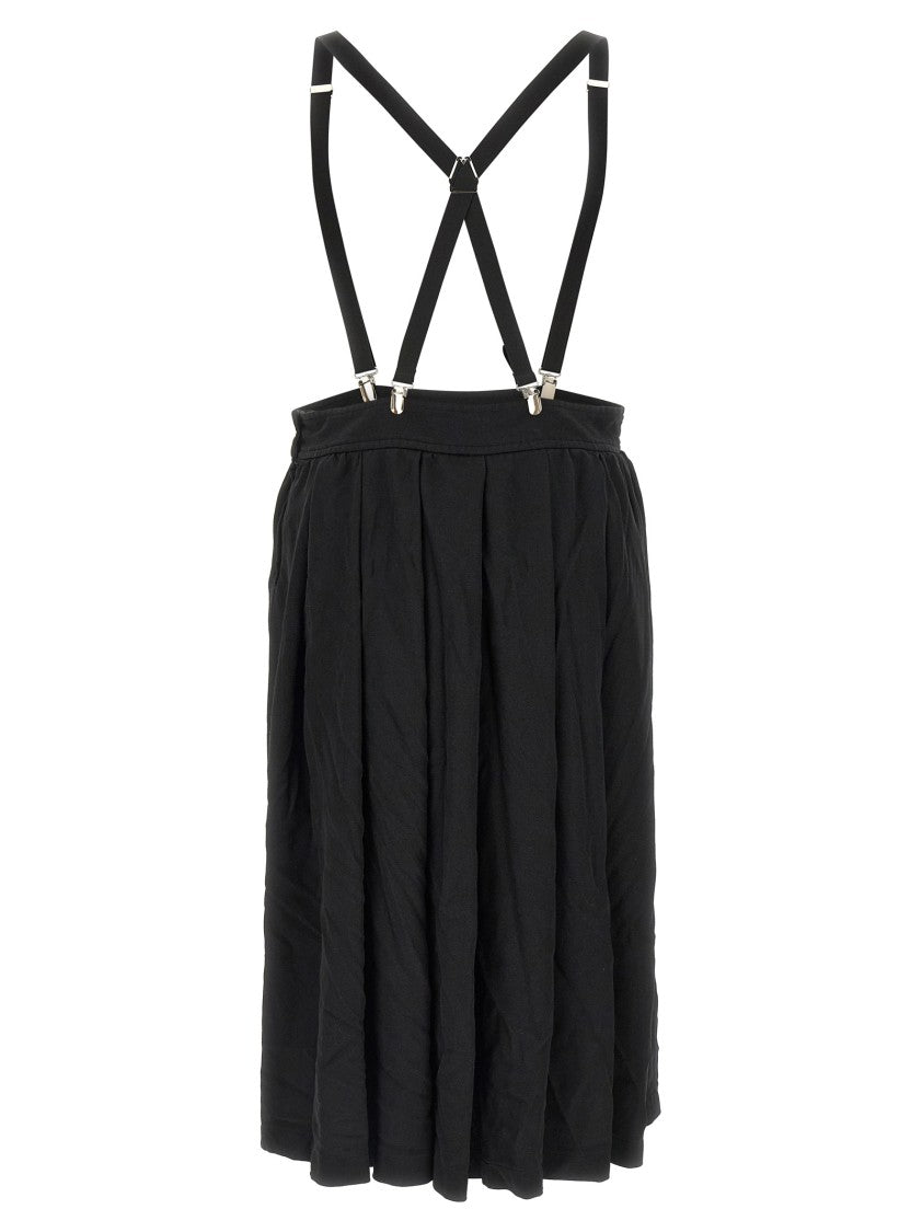Comme Des Garçons Flared Midi Skirt With Removable Braces And Structured Waistband
