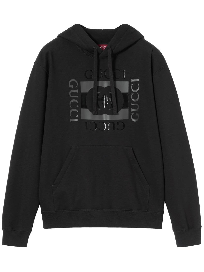 Gucci Black Front Kangaroo Pocket Logo Hoodie