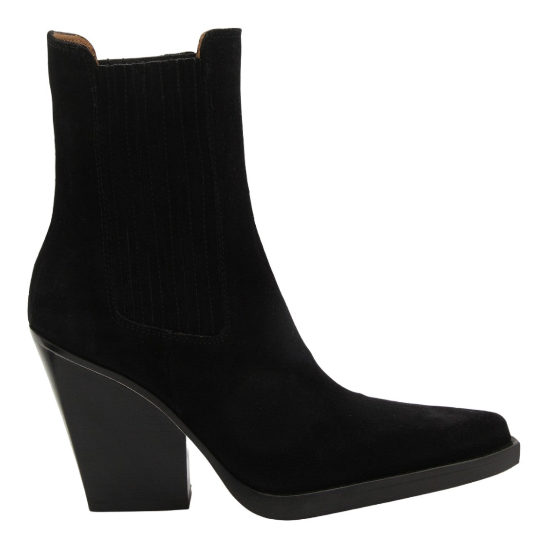 Paris Texas Pointed Toe Boots With Chunky Heel