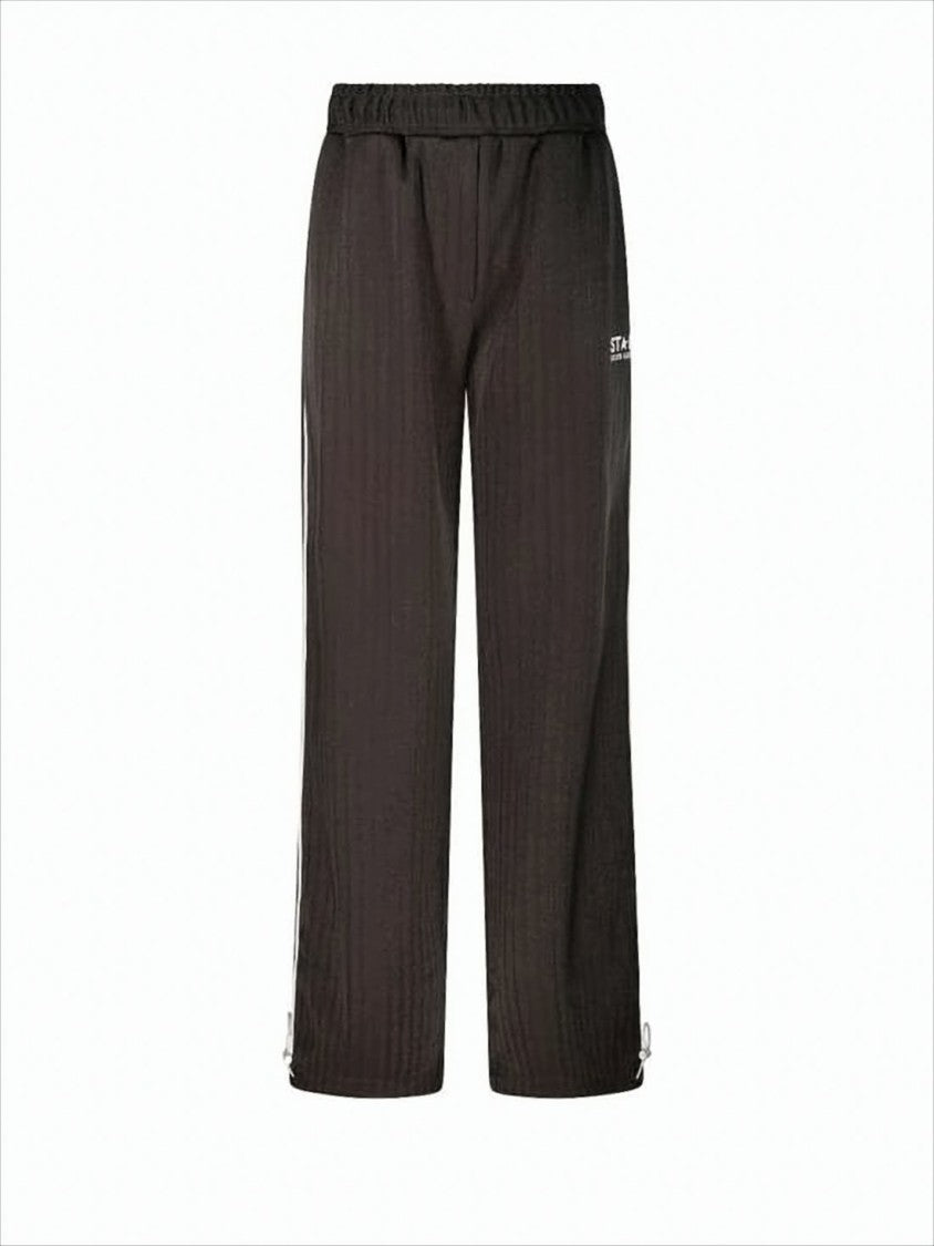 Golden Goose Straight Black Pants With Relaxed Fit And Adjustable Hem