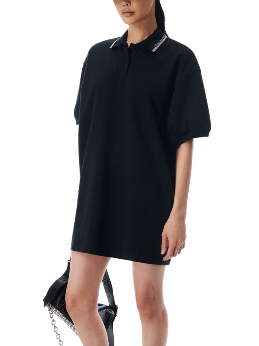 Alexander Wang Relaxed Puffed Sleeve Polo Mini Dress