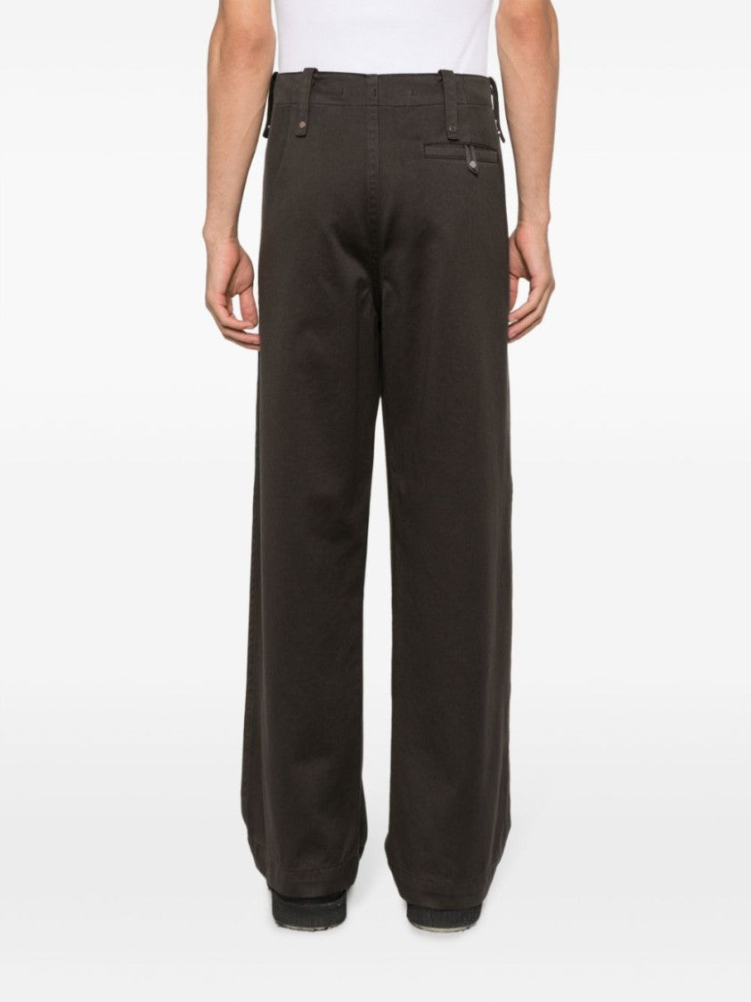 Burberry Relaxed Fit Brown Cotton Pants