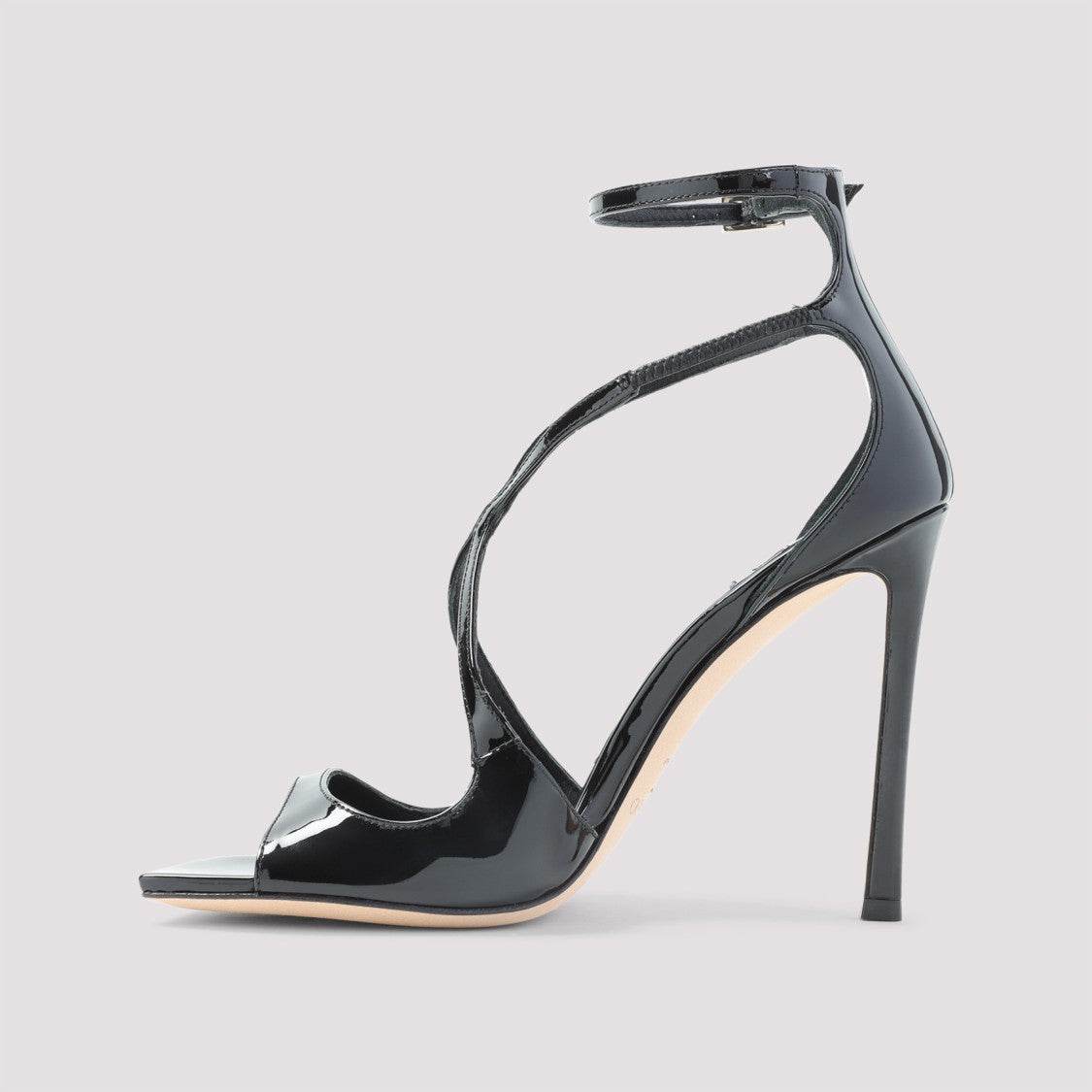 Jimmy Choo Black Patent Leather Azia 110 Sandals