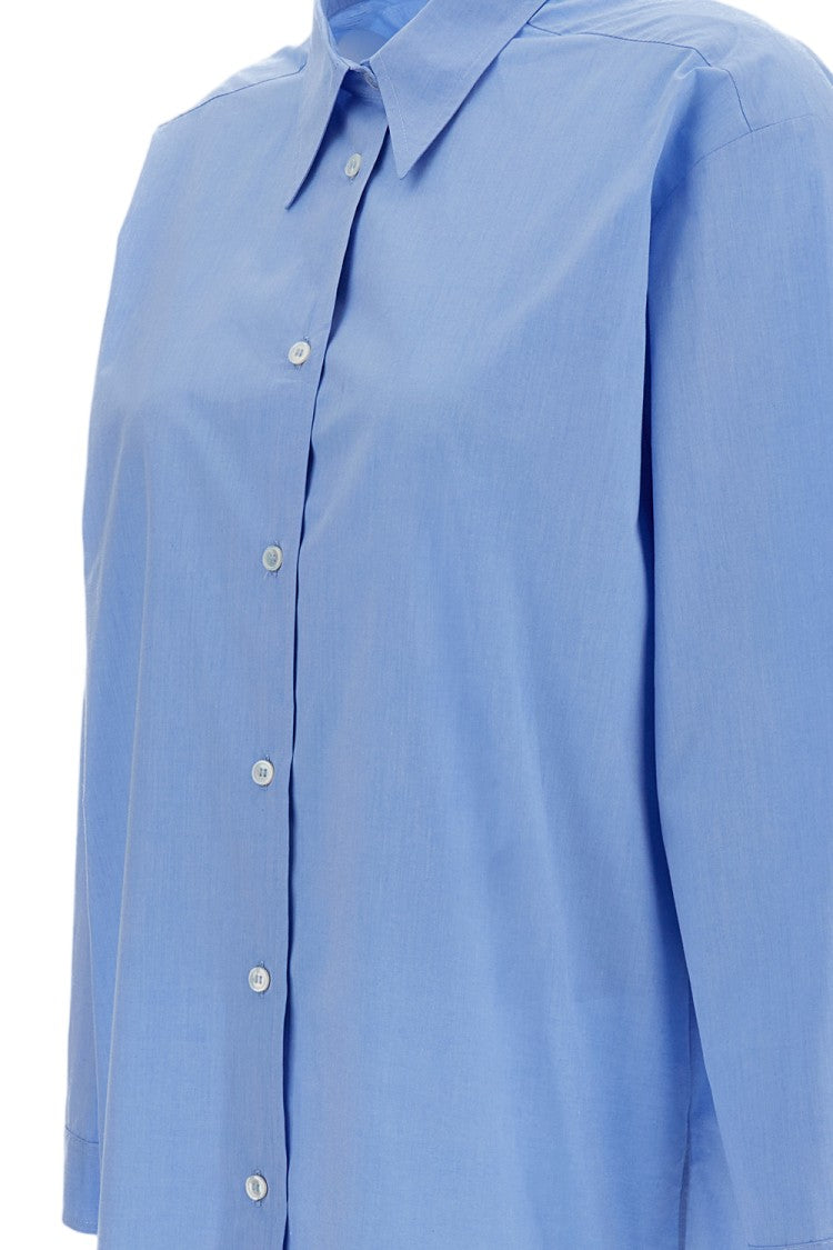 Dusan Light Blue Cotton Shirt With Pointed Collar