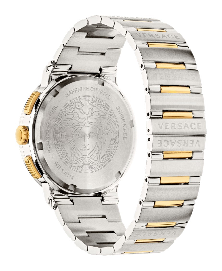 Versace Chrono Two-Tone Stainless Steel Watch With Greca Logo