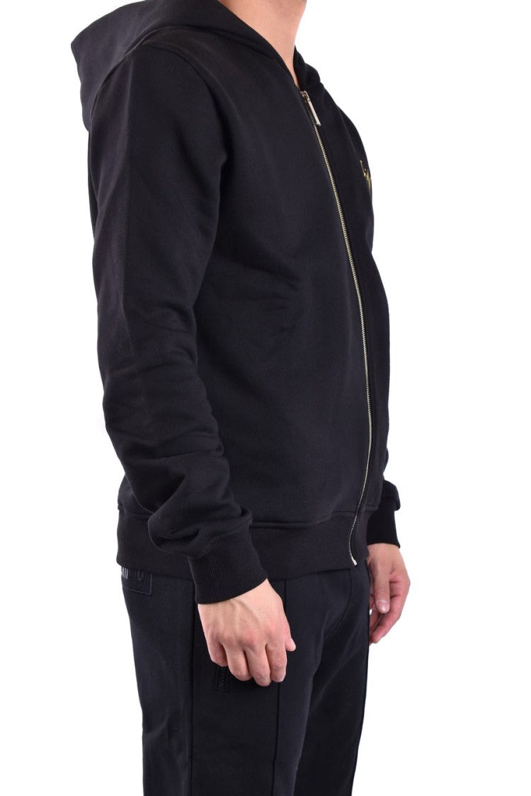 Giuseppe Zanotti Black Cotton Jacket With Hood