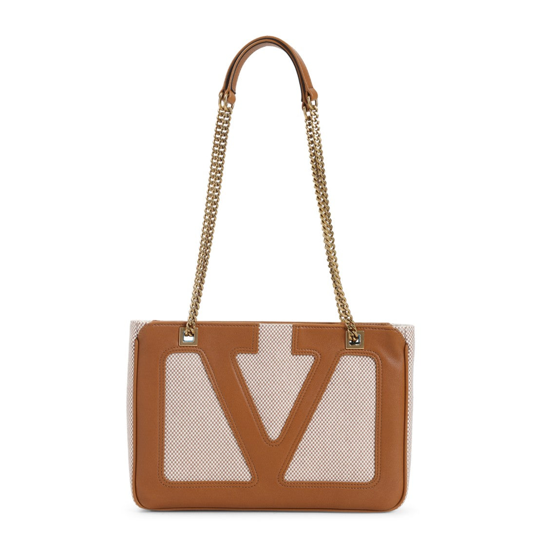 Valentino Garavani Natural Beige Textile Small Tote Bag